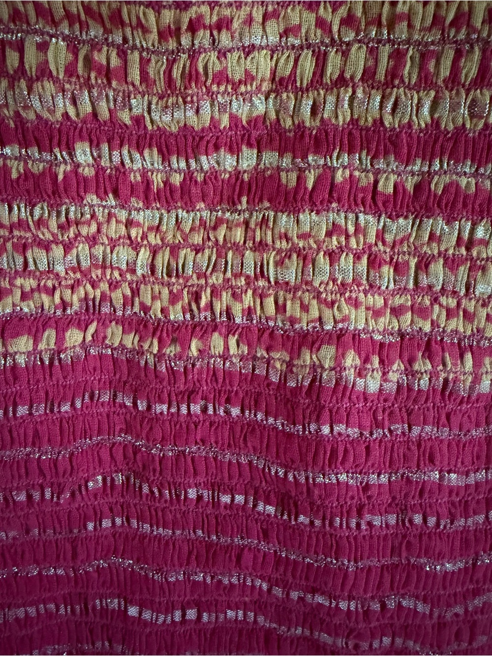 Smocked Tie-Strap Tube Top in Fuchsia Pink - Picture 3 of 4